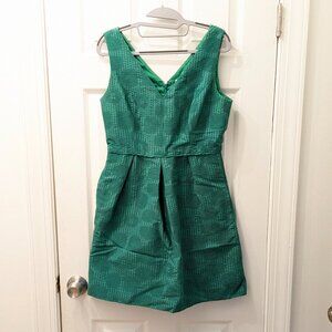 JCrew Green Brocade Dress - Size 6